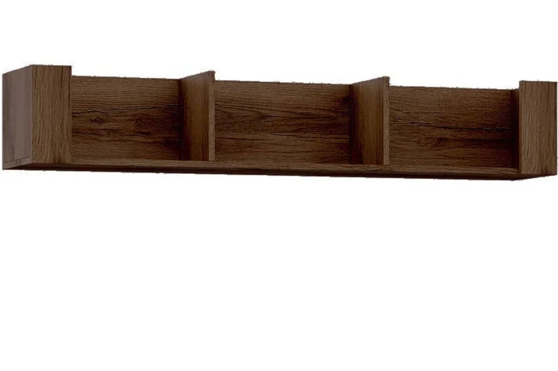 Полка навесная 1400 Квадро-38 (Дуб делано темный) — Мебель-центр Озерцо