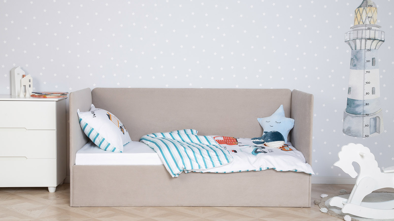 Детская кровать Uno 80x180, Тк. Casanova Grey — Мебель-центр Озерцо