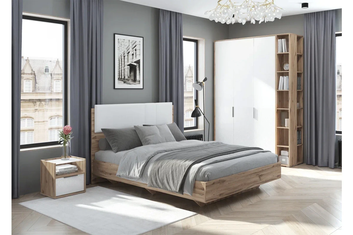 Шкаф трехдверный Николь мод.7 (Белый/Дуб Альпийский) в мебель-центре Озерцо