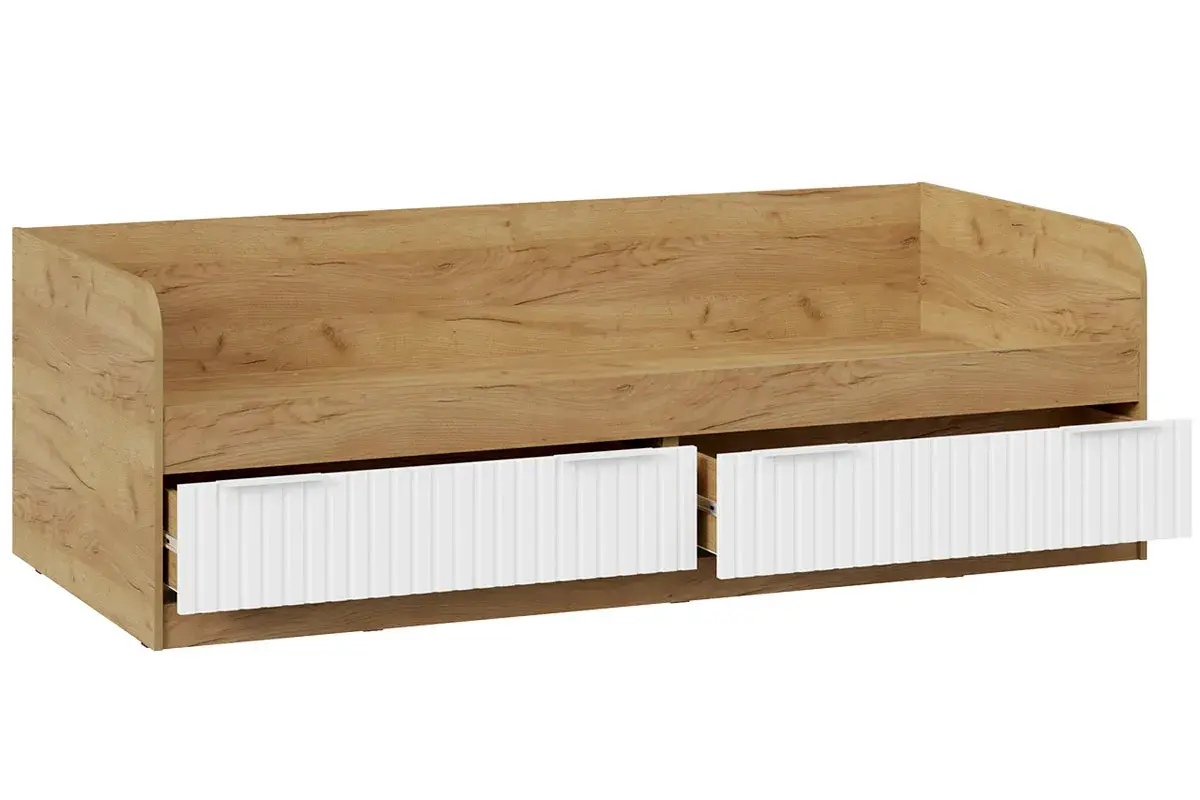 Кровать комбинированная Хилтон 90х200 Тип 1 (Дуб Крафт Золотой/Белый матовый) - купить в Озерце