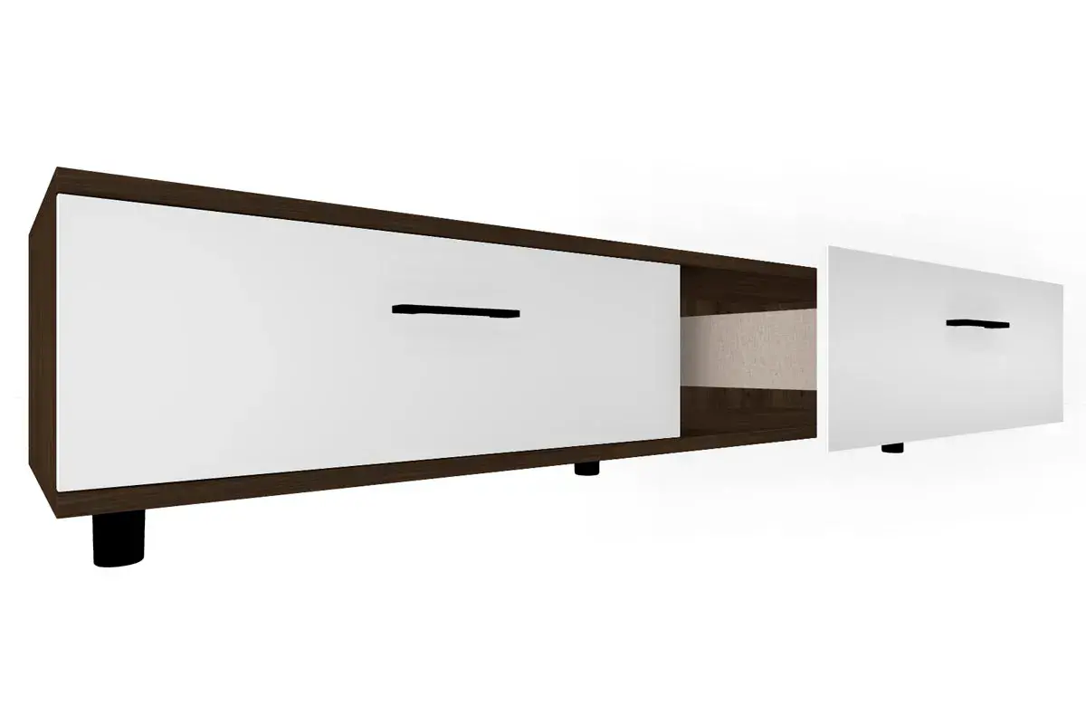 Тумба ТБ-5072-ГТ-БГ (Гикори Джексон Темный/Белый Бриллиант Глянцевый) — Мебель-центр Озерцо