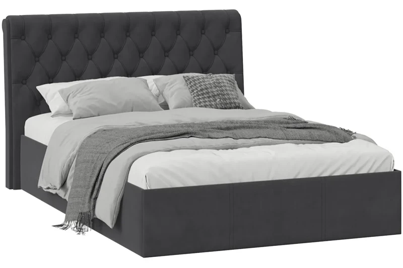 Кровать Скарлет 140х200 Тип 1 (Велюр/Графит) - купить в Озерце