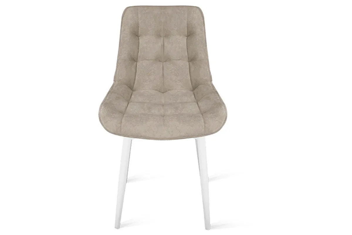 Стул Boston (Белый Муар/Велюр V005 Cветло-бежевый) - купить в Озерце