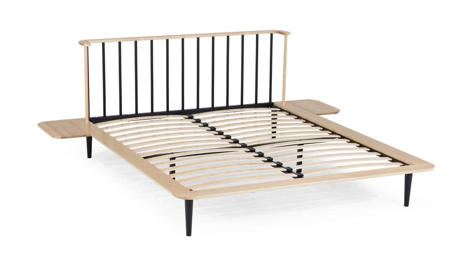 Кровать со съемными столиками Barna, цвет Nature, 160x200 - купить в Озерце