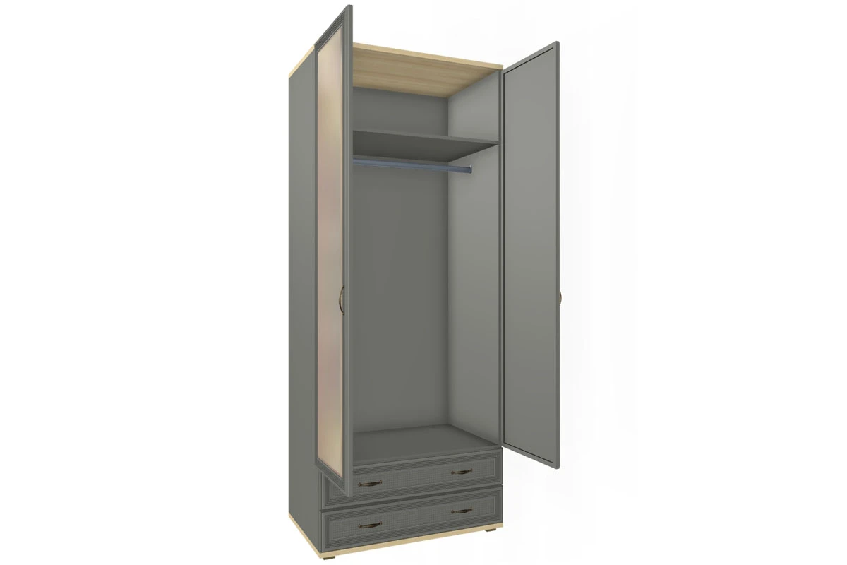 Готовый комплект для спальни СК-1020-АС-СО-В (Ясень Асахи/Серый Оникс/Велюр) - купить в Озерце