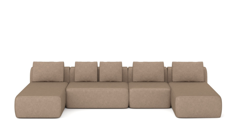 Диван модульный Molto, 4 секционный, 170+125+85+170+85+125+85+85, ткань Galaktika beige 57 — купить в Озерце