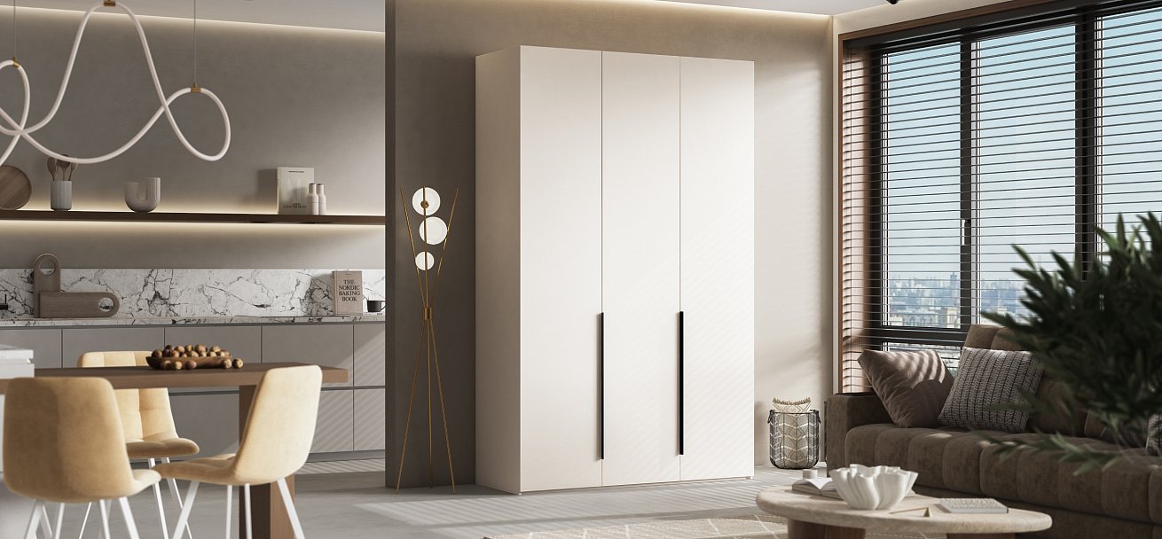 Шкаф BOSS STANDART 150 - 3Д Кашемир серый в мебель-центре Озерцо