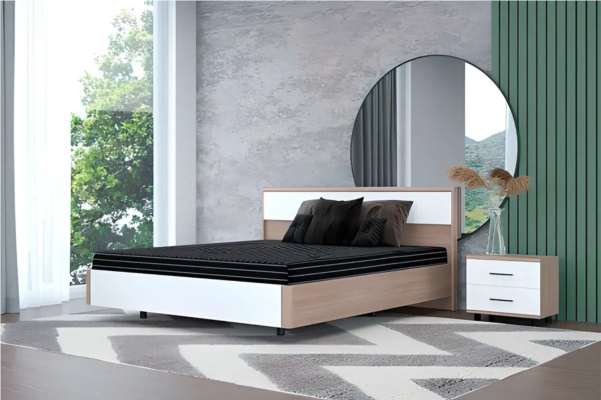 Кровать КР-5003-АС-БГ 160х200 (Ясень Асахи/Белый Бриллиант Глянцевый) - купить в Озерце