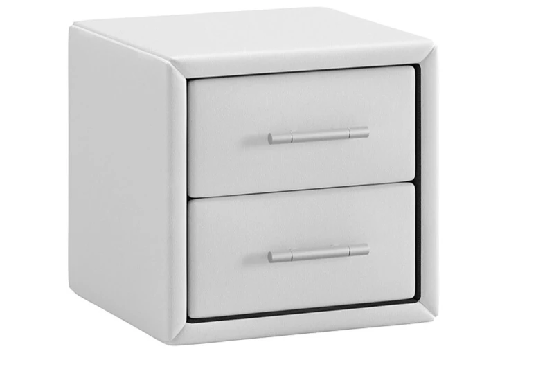 Тумба прикроватная с мягкой обивкой Элис Тип 1 (Белый) — Мебель-центр Озерцо