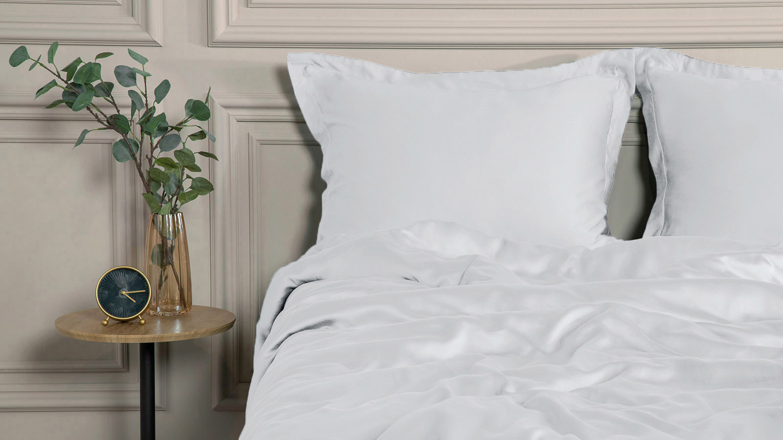 Постельное белье Comfort Solid Tencel, цвет: Серебристый иней (односпал) 140x205, без простыни в мебель-центре Озерцо