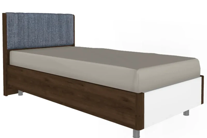 Кровать КР-5015-ГТ-БГ 90х190 (Гикори Джексон Темный/Белый Бриллиант Глянцевый) - купить в Озерце