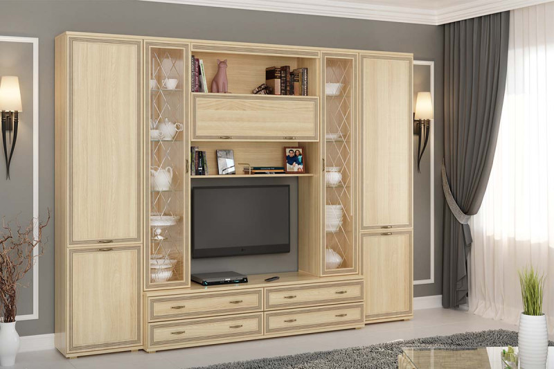 Гостиная Карина-19 (Ясень Асахи) — Мебель-центр Озерцо