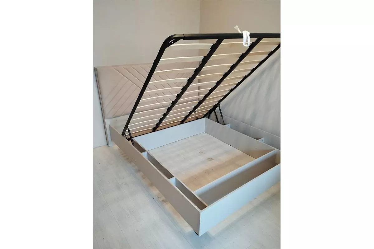 Кровать Кашемир с мягким изголовьем и ПМ 160х200 (Кашемир/Сантьяго) - купить в Озерце