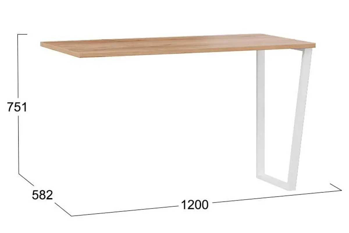 Стол письменный Порто ТД-393.15.01 (Белый/Яблоня Беллуно) — Мебель-центр Озерцо