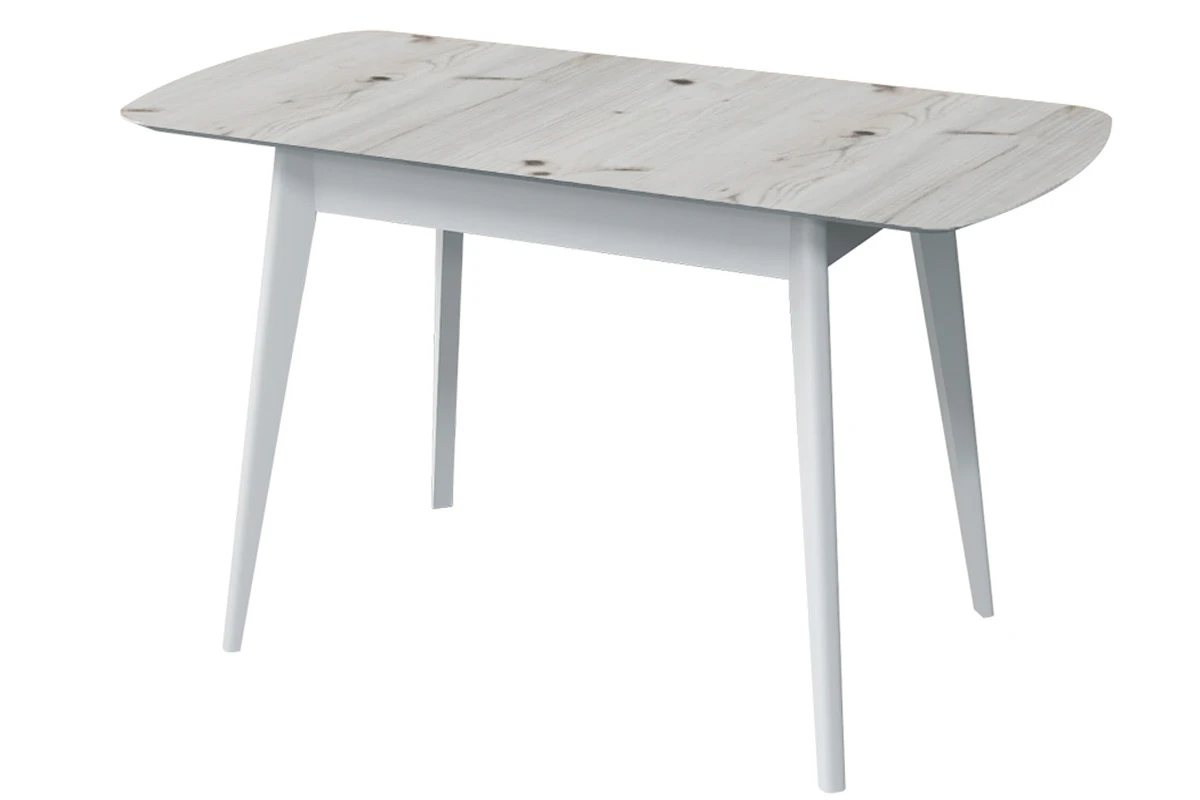 Стол Прайм раздвижной 1100 (Бискайская Сосна/ПУ белый) - купить в Озерце