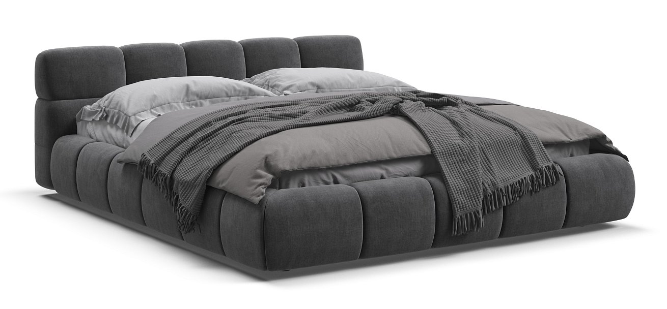 Босс Дрим Кровать+ПМ 160*200 Велюр Монолит серый - купить в Озерце