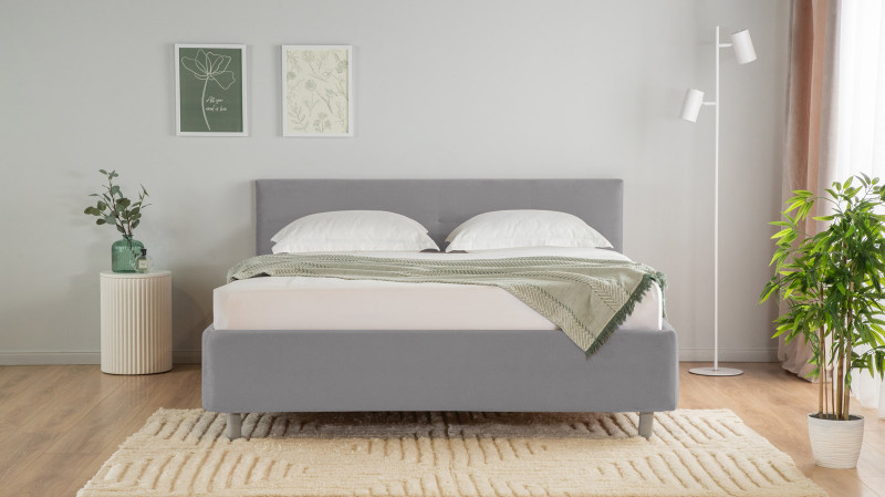 Кровать с ортопедической решеткой Vanessa Nova, ткань Sky Velvet 08, 90x200 - купить в Озерце