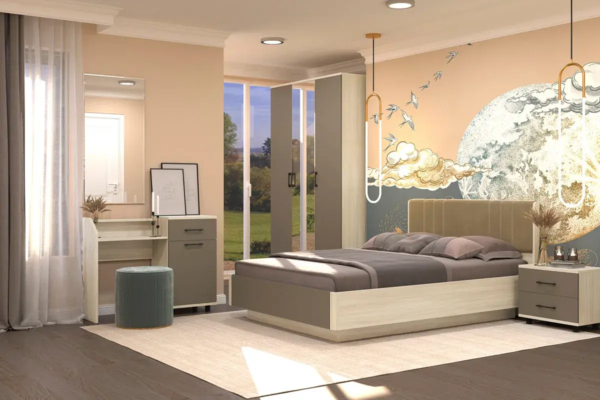 Шкаф для одежды и белья ШК-5001-АС-ЛМ (Ясень Асахи/Латте Матовый) в мебель-центре Озерцо