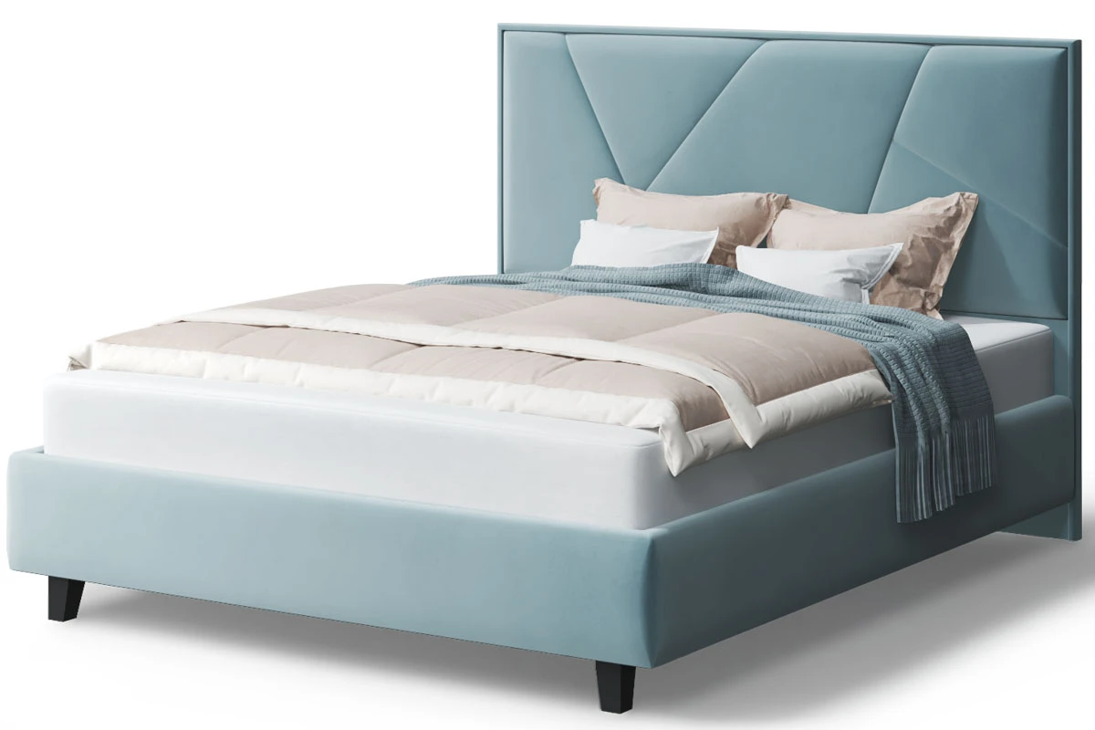 Кровать на опоре Ингрид с ПМ и бельев. ящ. 180х200 (Нео 22/Бирюза) - купить в Озерце