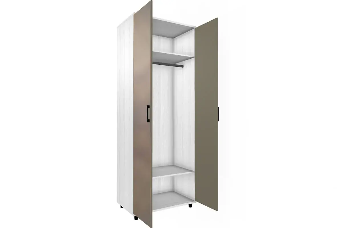 Шкаф для одежды и белья ШК-5004-СЯ-ЛМ (Снежный Ясень/Латте Матовый) в мебель-центре Озерцо