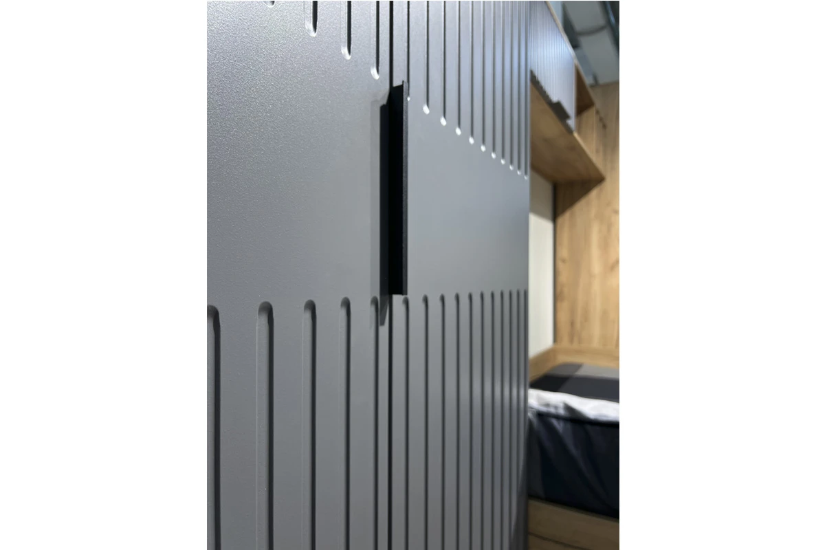 Шкаф для белья Хилтон (Дуб Крафт золотой/Графит матовый) в мебель-центре Озерцо