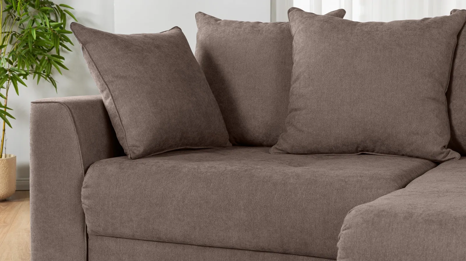Диван -кровать угловой Monako New 2-секционный, ткань Royal I Shiitake 157x252 — купить в Озерце