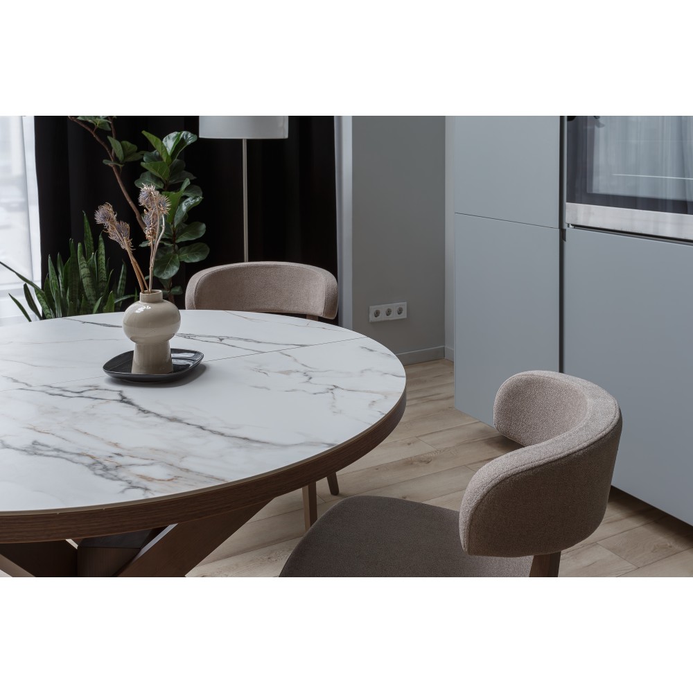 Стол ПАЛЕРМО d109/144 керамика/дуб олово - купить в Озерце