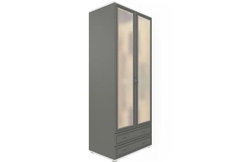 Шкаф для одежды и белья ШК-1007-СЯ-СО (Снежный Ясень/Серый Оникс) в мебель-центре Озерцо