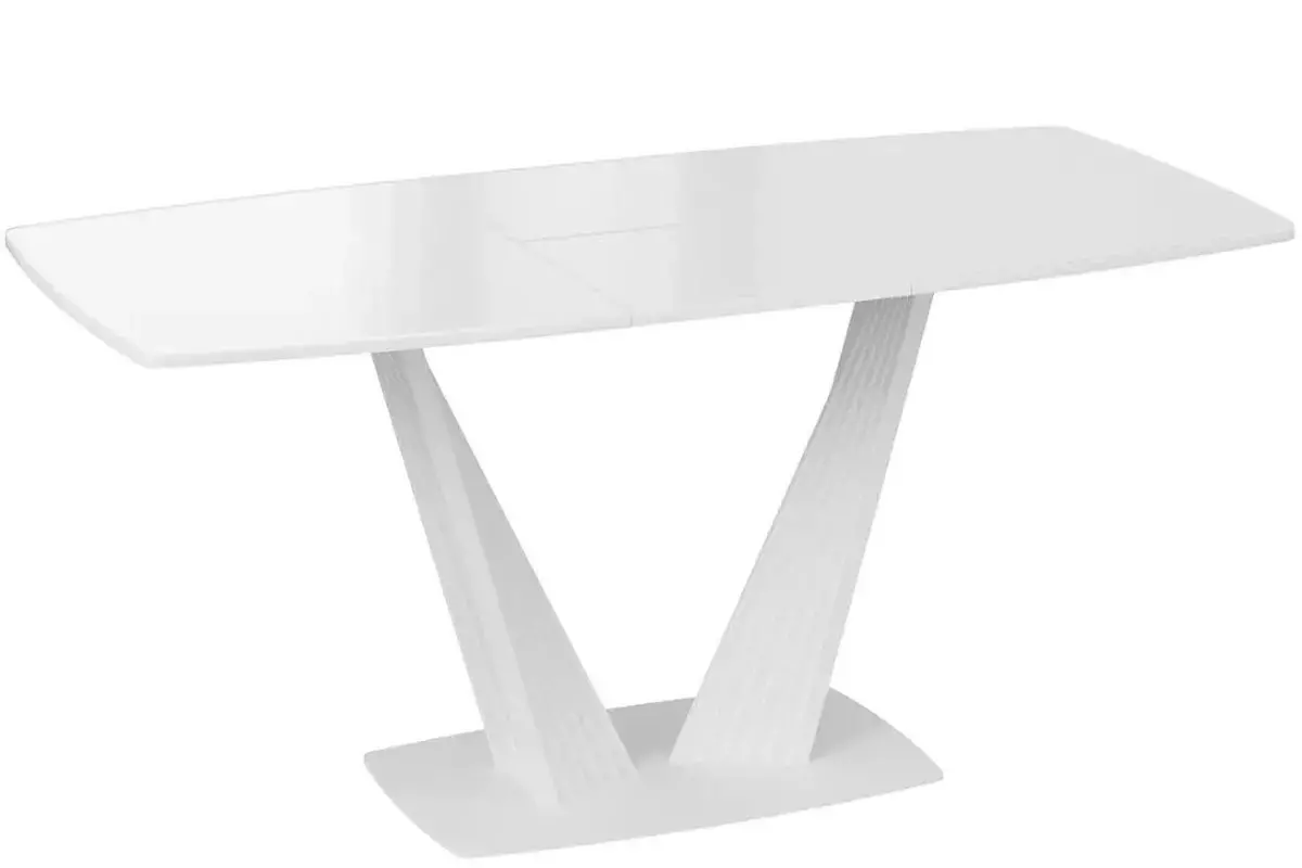 Стол раздвижной Тип 1 Фабио (Белый матовый/Стекло глянцевое белое) - купить в Озерце