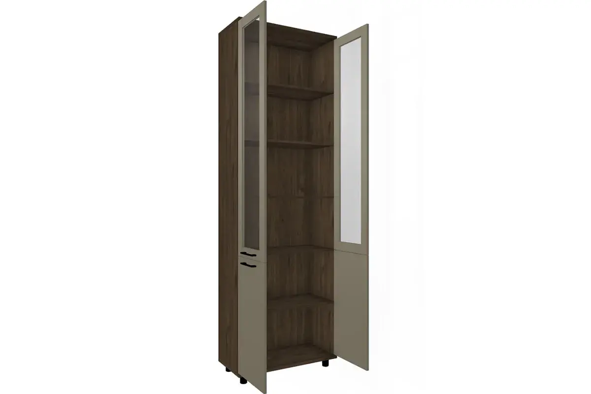 Шкаф многоцелевой ШК-5035-ГТ-ЛМ (Гикори Джексон Темный/Латте Матовый) в мебель-центре Озерцо