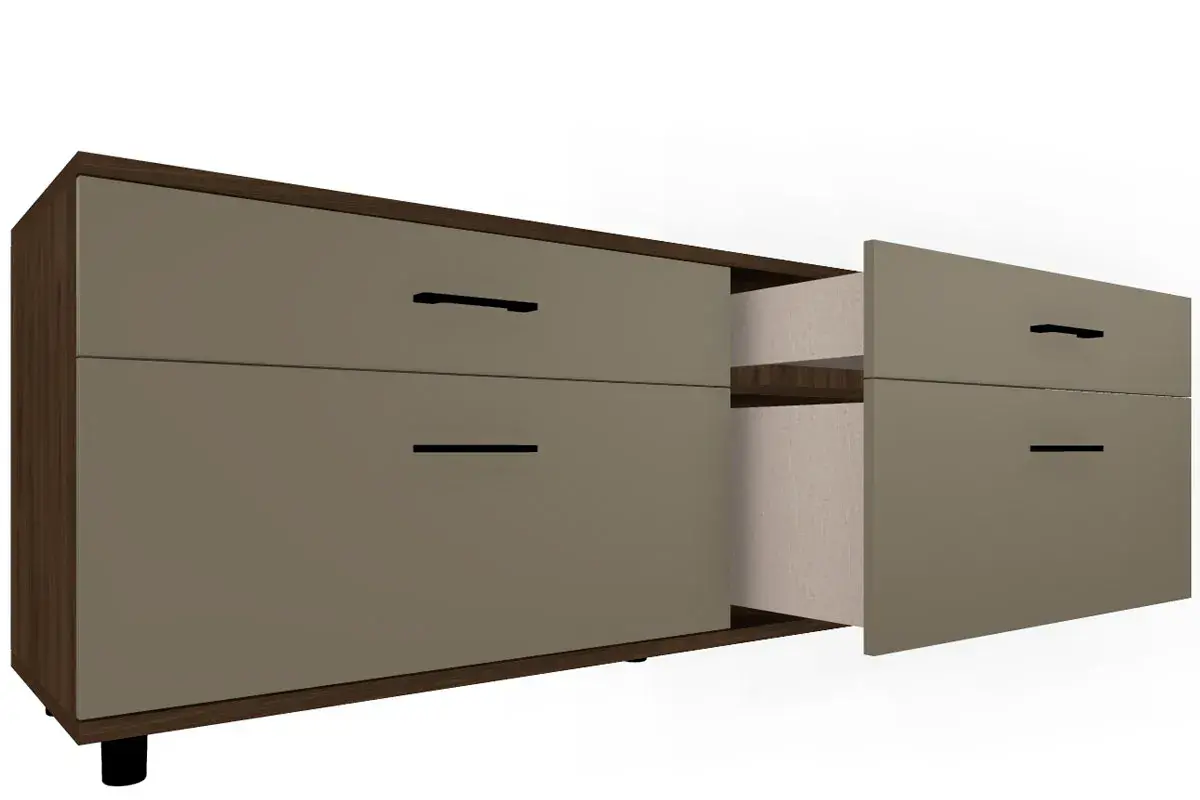 Тумба ТБ-5028-ГТ-ЛМ (Гикори Джексон Темный/Латте Матовый) — Мебель-центр Озерцо