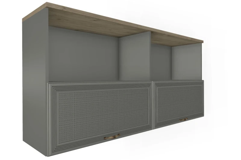 Антресоль АН-1015-ГС-СО (Гикори Джексон Светлый/Серый Оникс) в мебель-центре Озерцо