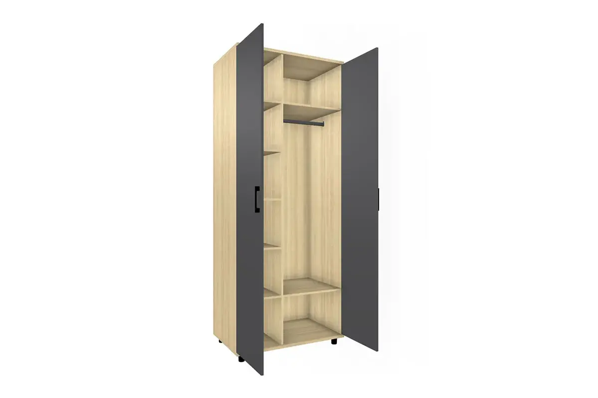 Шкаф для одежды и белья ШК-5008-АС-АМ (Ясень Асахи/Антрацит Матовый) в мебель-центре Озерцо