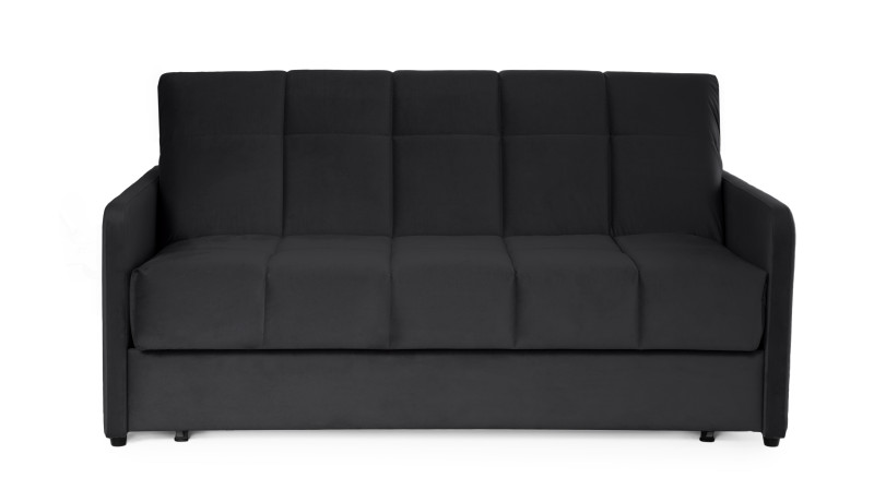 Диван - кровать Domo Pro с узкими подлокотниками, стежка квадрат, ткань Sky Velvet 38 180x216 — купить в Озерце