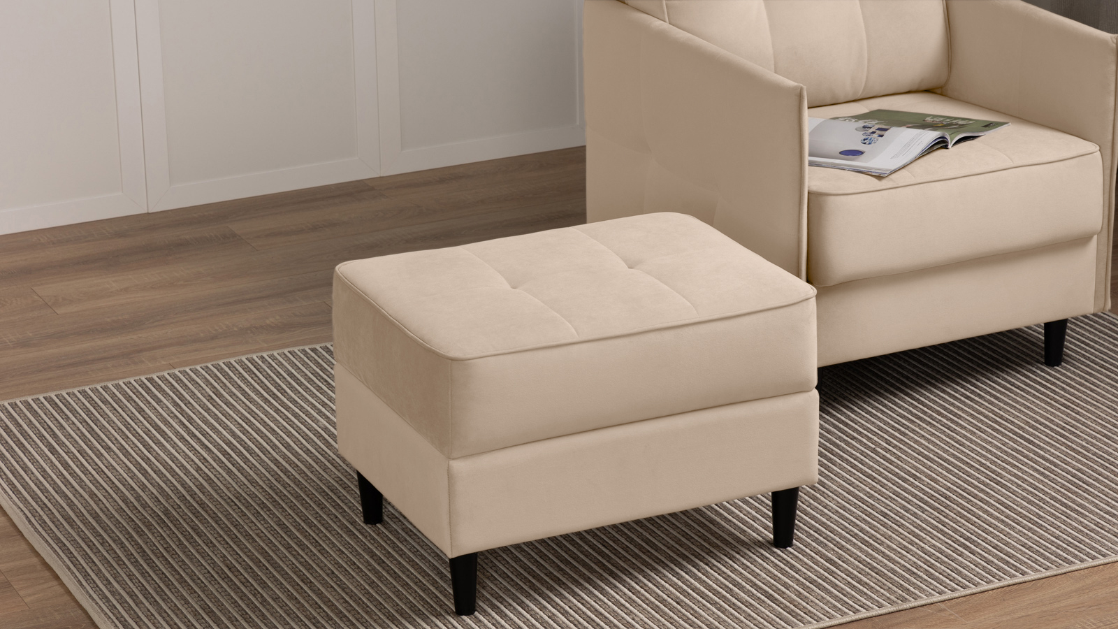 Пуф Amani Pro, Тк. Тк. Casanova Milk 53x68 — купить в Озерце