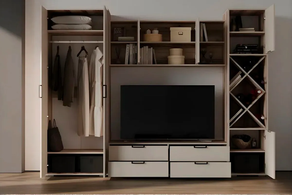 Гостиная Оливия (Делано светлый/Сатин) — Мебель-центр Озерцо