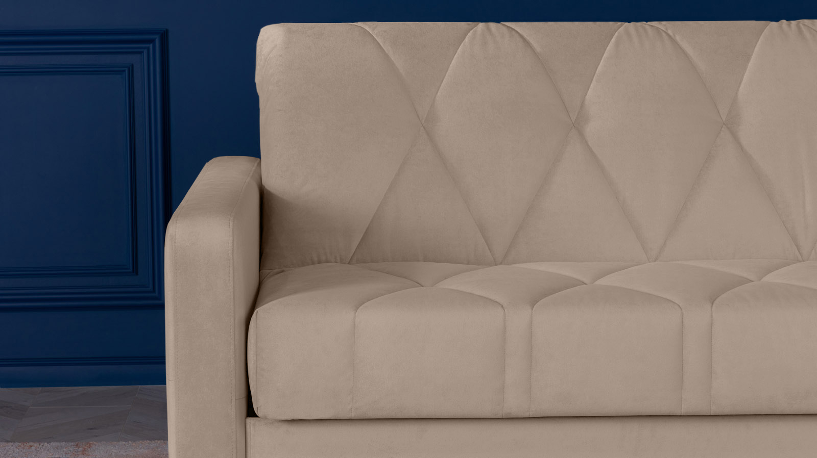 Диван - кровать Domo Pro стежка ромб, ткань Sky Velvet 03 180x216 — в мебель-центре Озерцо