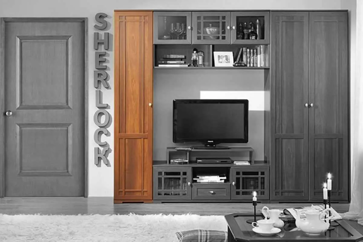 Sherlock 8 Шкаф для белья орех шоколадный в мебель-центре Озерцо