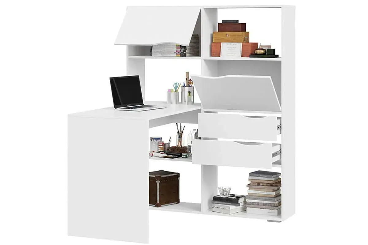 Стол письменный тип 7 (Белый Ясень) — Мебель-центр Озерцо