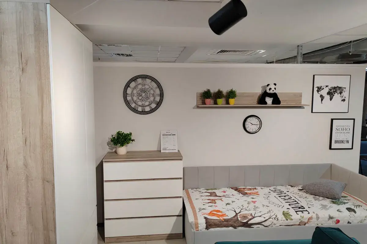 Комод Лори (Дуб Серый/Белый) — Мебель-центр Озерцо