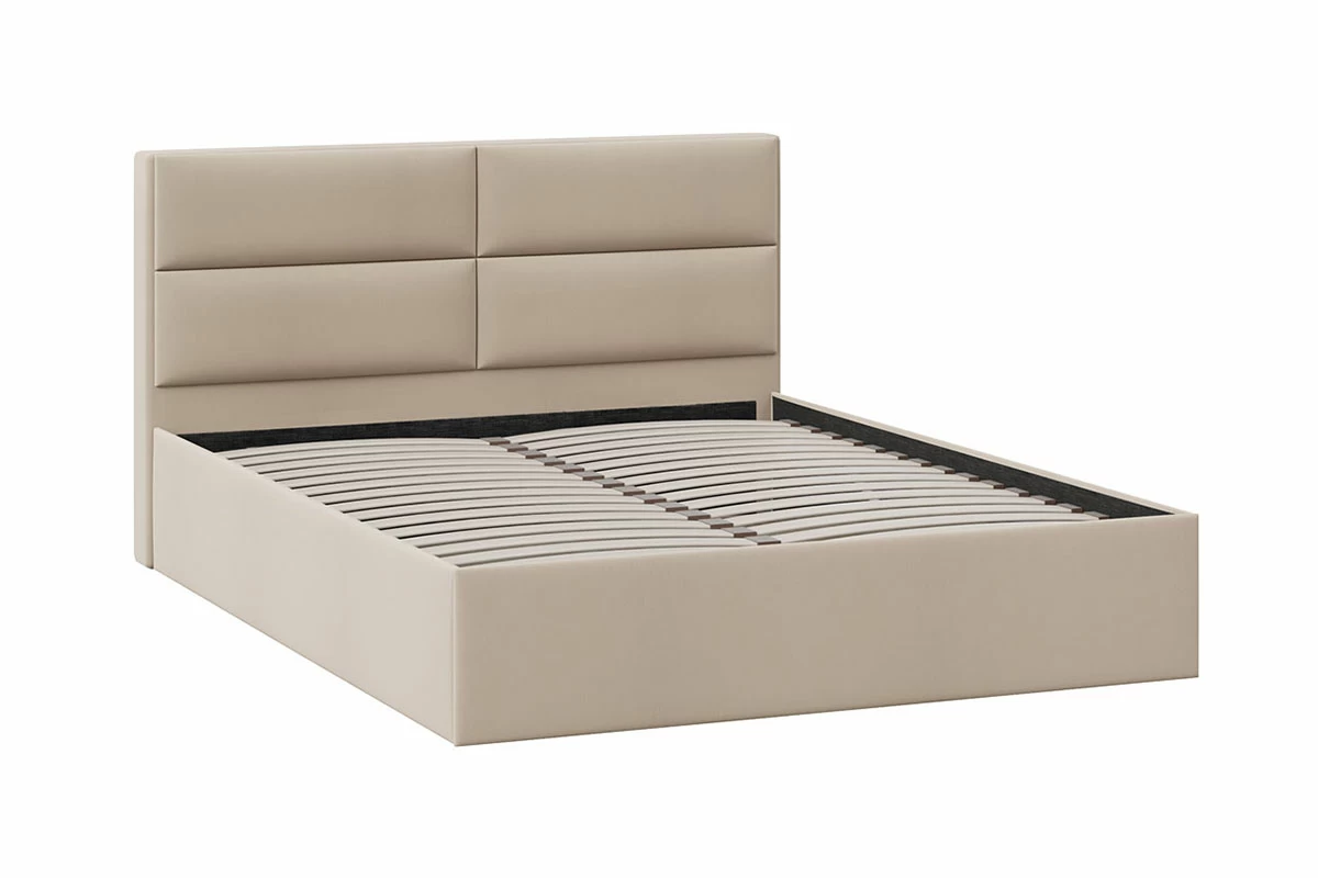 Кровать универсальная Глосс с ПМ Тип 1 (1600) (Велюр Мокко светлый) - купить в Озерце