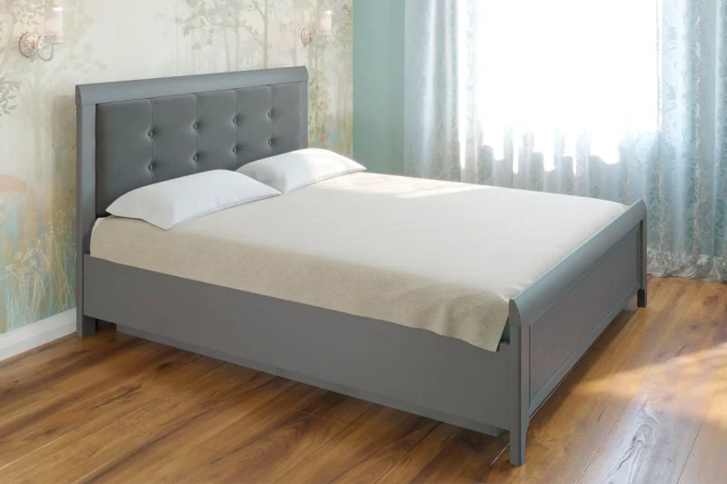 Кровать КР-1033-СО-В 160х200 (Серый Оникс/Велюр) - купить в Озерце