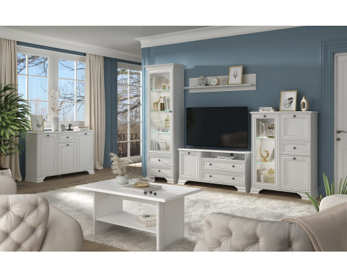 Тиффани Белый Тумба RTV 1V2D1S — Мебель-центр Озерцо