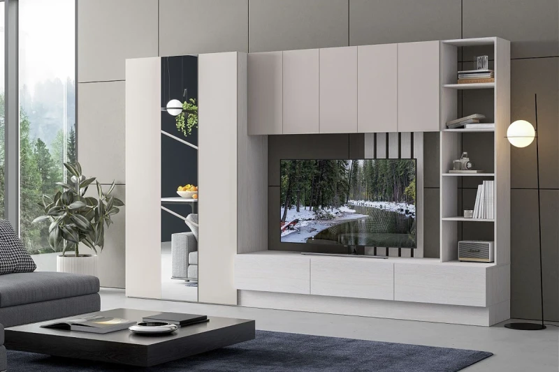 Гостиная Лиза-1 ЦРК.ЛЗ.01 (Анкор Белый/Сатин) — Мебель-центр Озерцо