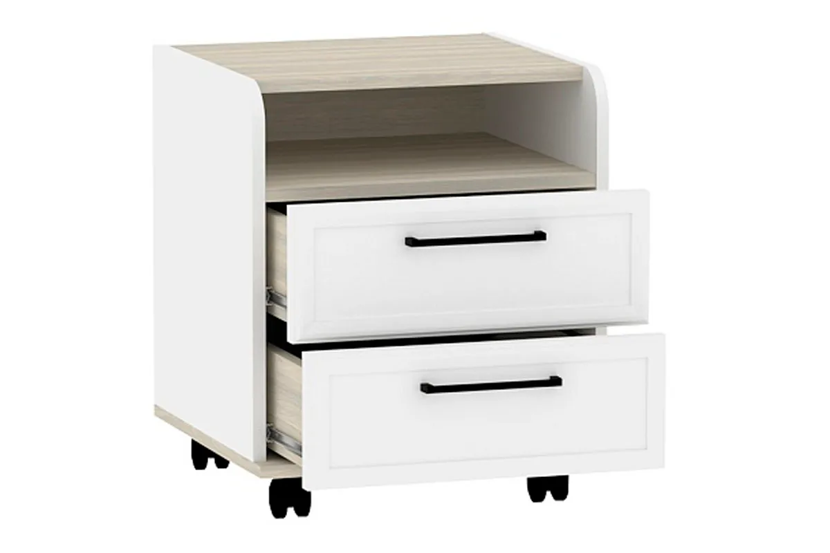 Тумба офисная Aurelio 94 (Белый/Блеквуд Сатиновый) — Мебель-центр Озерцо