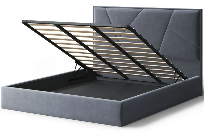 Кровать без опоры Ингрид с ПМ 140х200 (Бренди лайт 28/Серый) - купить в Озерце