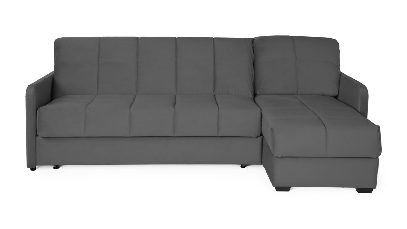 Диван угловой Domo Pro с узкими подлокотниками, стежка квадрат, ткань Sky Velvet 16 140x216 — купить в Озерце