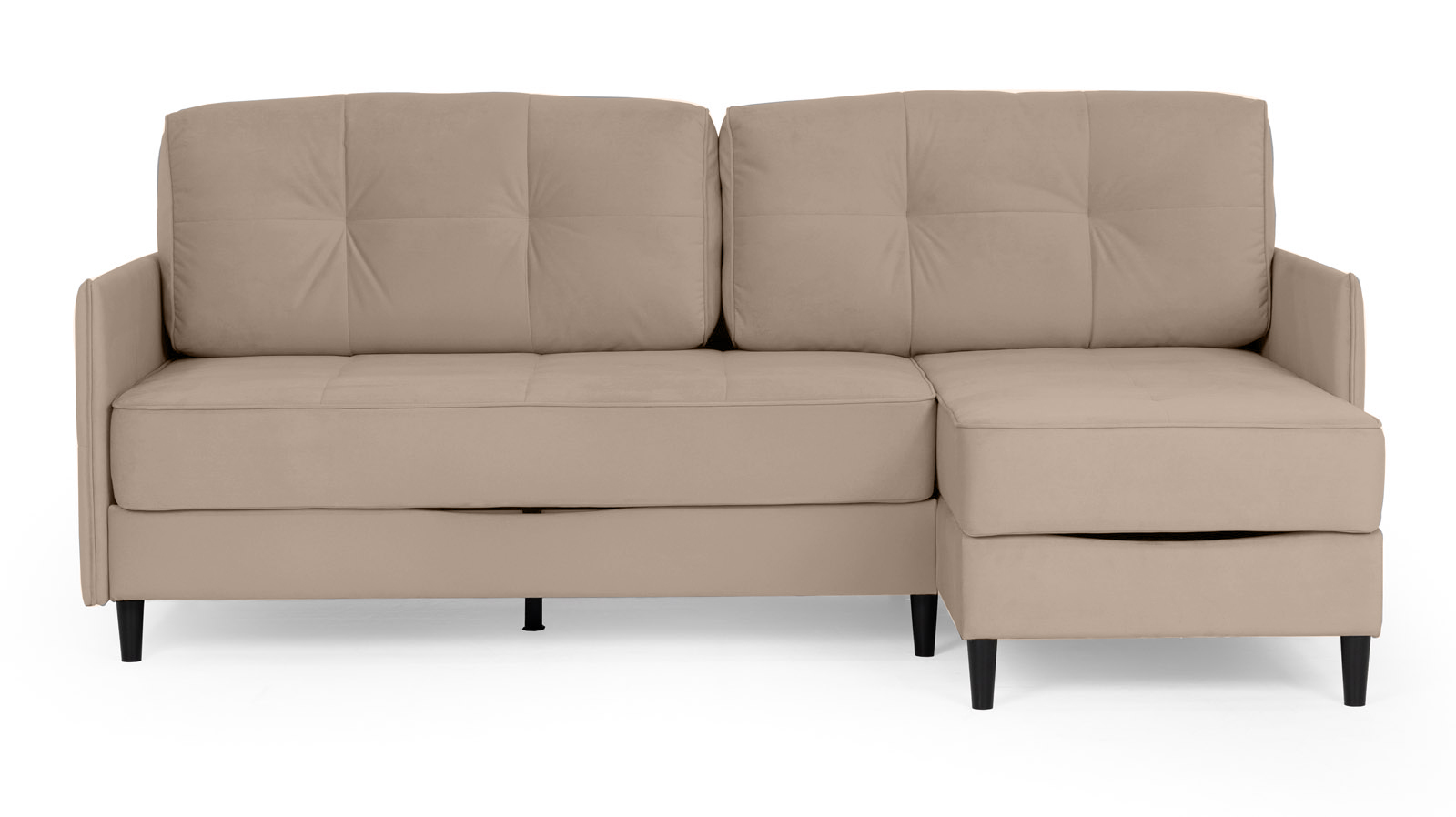 Диван Amani Pro угловой с узкими подлокотниками, ножки: пластик, Тк. Sky Velvet 03 156x217 — купить в Озерце