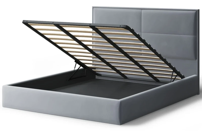 Кровать без опоры Скай с ПМ 140х200 (Нео 25/Серый) - купить в Озерце