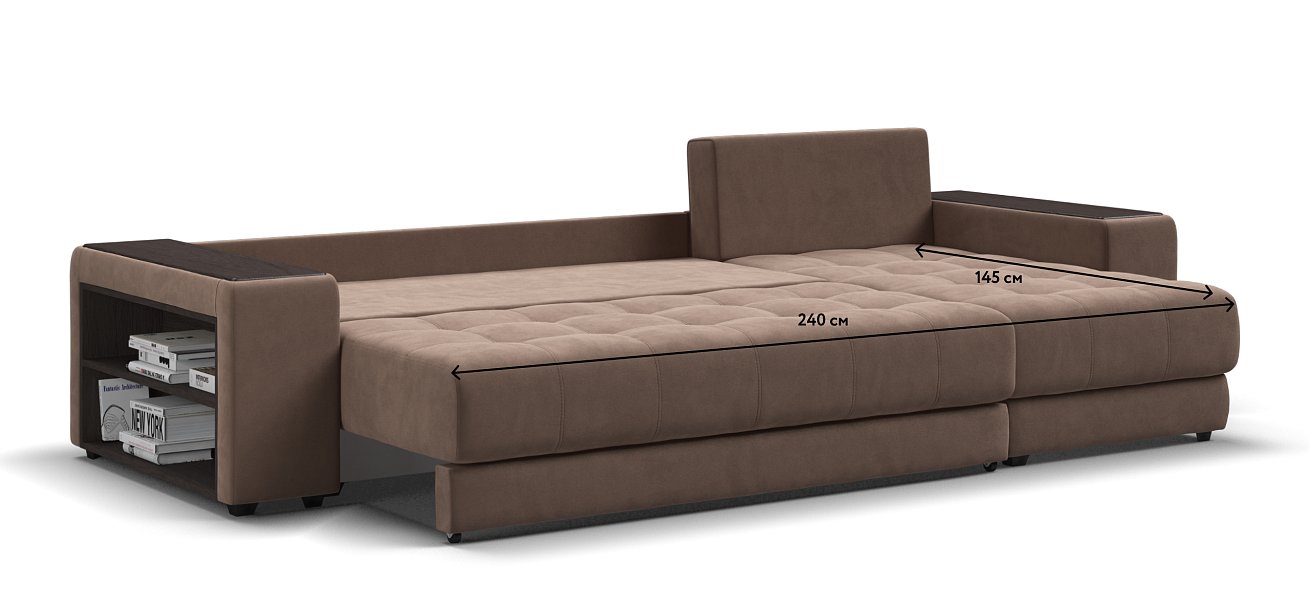 Дубай угловой диван Велюр Монолит мокко, Монолит латте — купить в Озерце